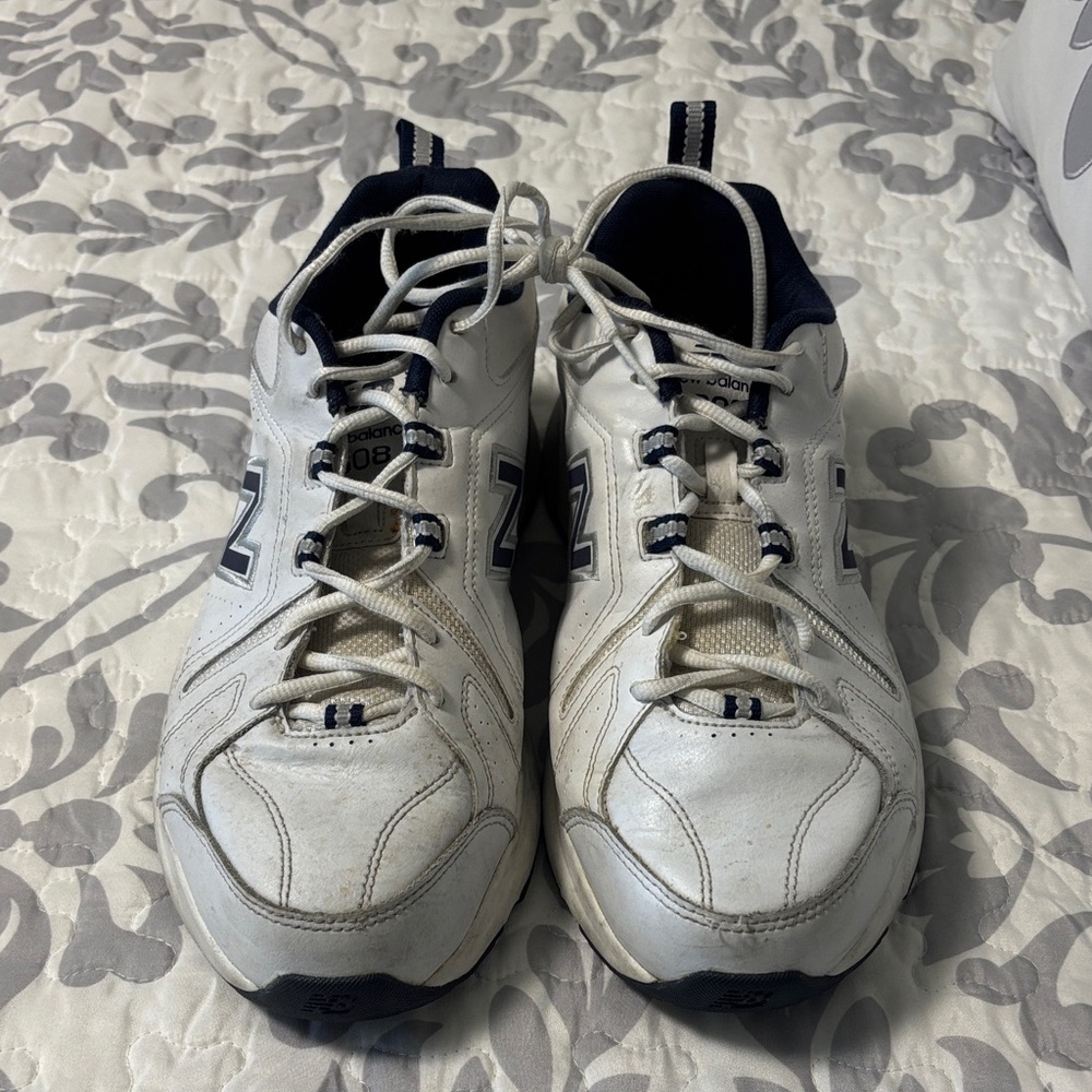 New Balance Men’s White and Navy Athletic Sneakers